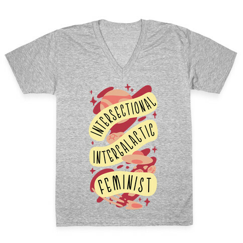 Intersectional Intergalactic Feminist V-Neck Tee Shirt