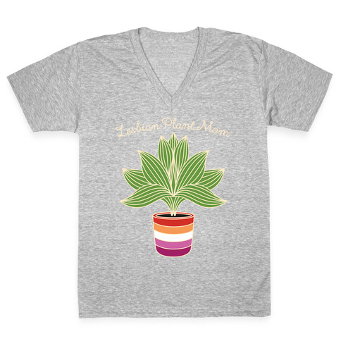 Lesbian Plant Mom V-Neck Tee Shirt