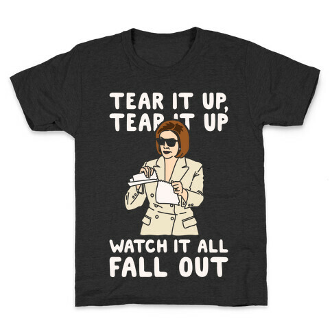 Tear It Up Tear It Up Nancy Pelosi Parody White Print Kids T-Shirt