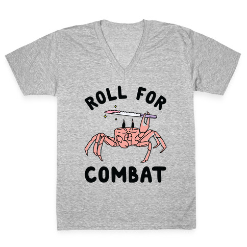 Roll For Combat Knife Crab V-Neck Tee Shirt