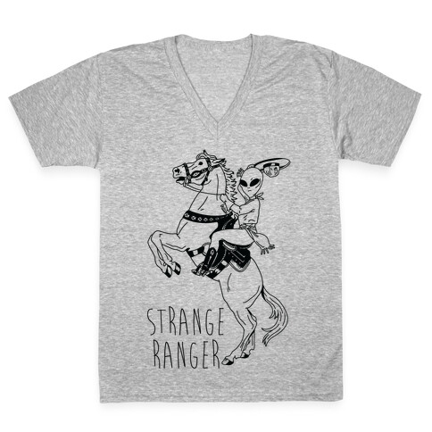 Strange Ranger Cowboy Alien V-Neck Tee Shirt