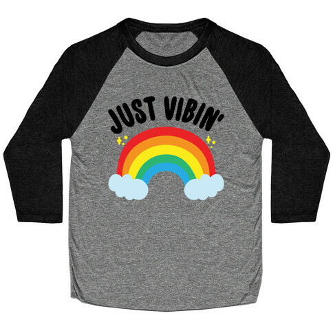 Just Vibin' Rainbow Baseball Tee