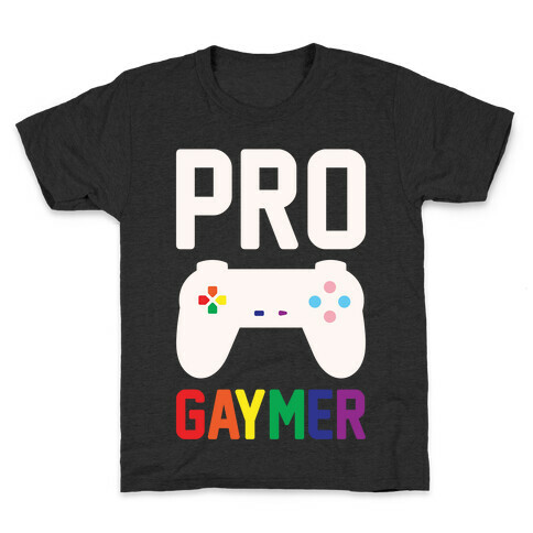 Pro Gaymer White Print Kids T-Shirt