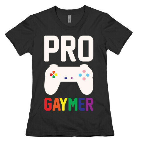 Pro Gaymer White Print Womens T-Shirt