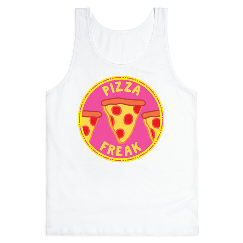 Pizza Freak Pop Culture Merit Badge Tank Top