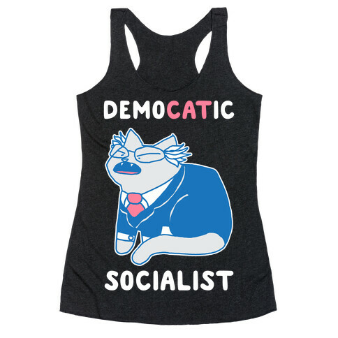 DemoCATic Socialist Racerback Tank Top
