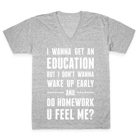 Education V-Neck Tee Shirt