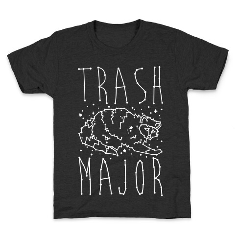 Trash Major Raccoon Constellation Parody White Print Kids T-Shirt
