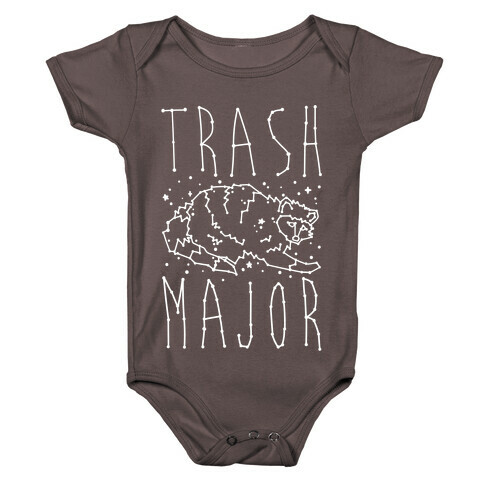 Trash Major Raccoon Constellation Parody White Print Baby One-Piece