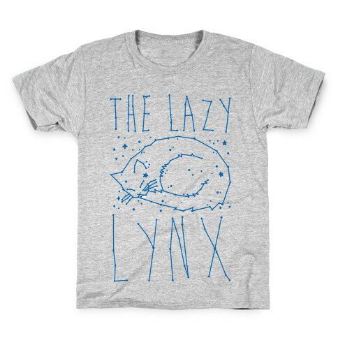 The Lazy Lynx Cat Constellation Parody Kids T-Shirt