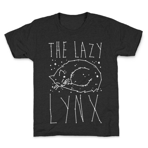 The Lazy Lynx Cat Constellation Parody White Print Kids T-Shirt