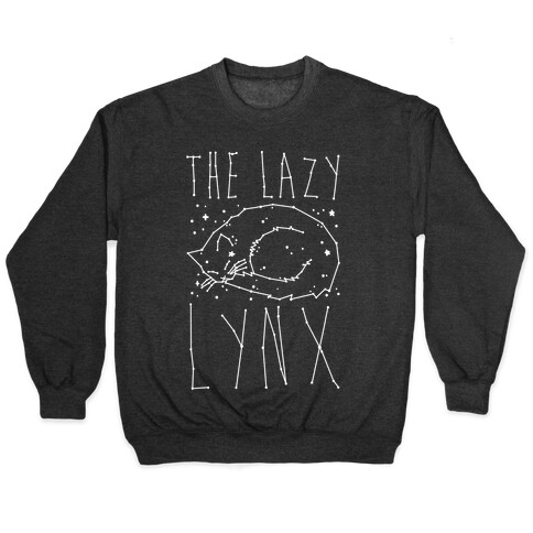 The Lazy Lynx Cat Constellation Parody White Print Pullover