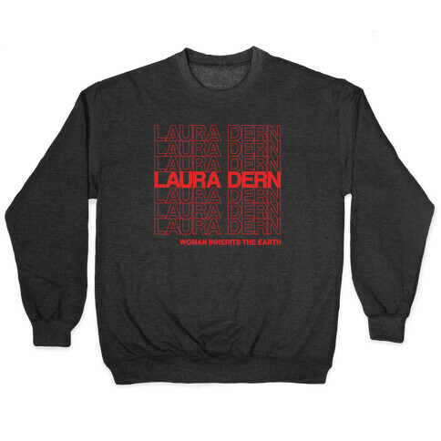 Laura Dern Thank You Bag Parody White Print Pullover