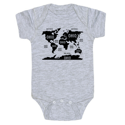 The Ohio World Map Baby One-Piece