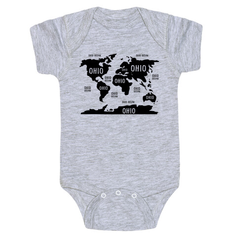 The Ohio World Map Baby One-Piece