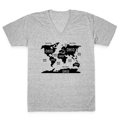 The Ohio World Map V-Neck Tee Shirt