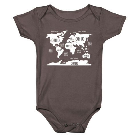 The Ohio World Map Baby One-Piece