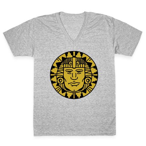 Hidden Temple Olmec Coin V-Neck Tee Shirt