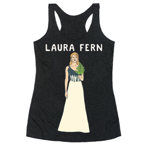 Laura Fern Parody White Print Racerback Tank Top