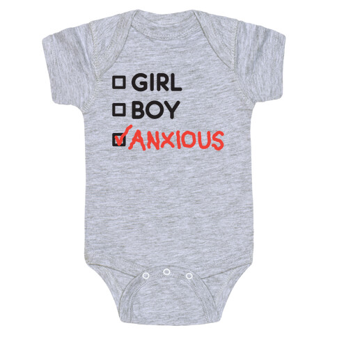 Girl Boy Anxious Gender List Baby One-Piece