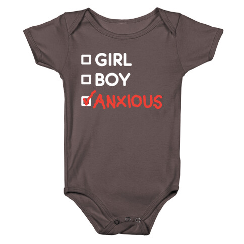 Girl Boy Anxious Gender List Baby One-Piece