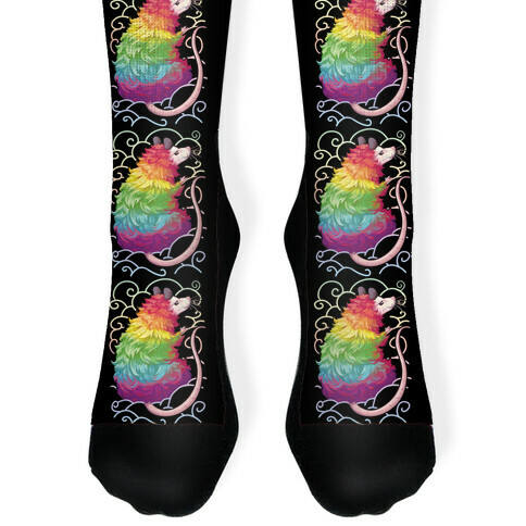 Rainbow Possum Sock