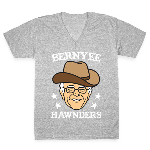 Bernyee Hawnders (Cowboy Bernie Sanders) V-Neck Tee Shirt