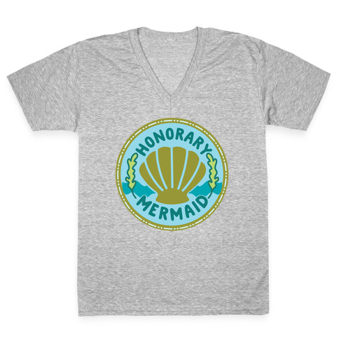 Honorary Mermaid Culture Merit Badge V-Neck Tee Shirt