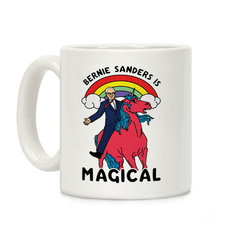 Bernie Sanders on a Magical Unicorn Coffee Mug