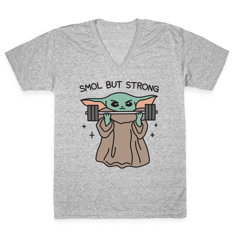 Smol But Strong Baby Yoda V-Neck Tee Shirt