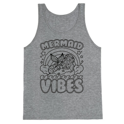 Mermaid Vibes Coloring Book Style Shirt Tank Top