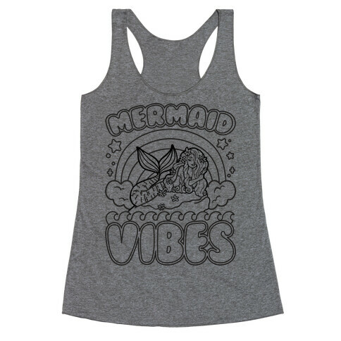 Mermaid Vibes Coloring Book Style Shirt Racerback Tank Top