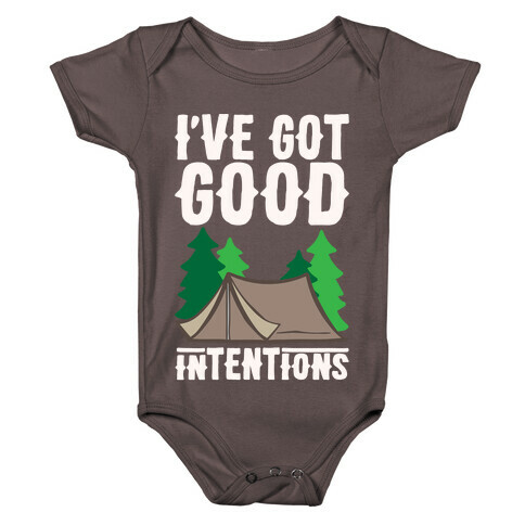 I've Got Good Intentions White Print Baby One-Piece