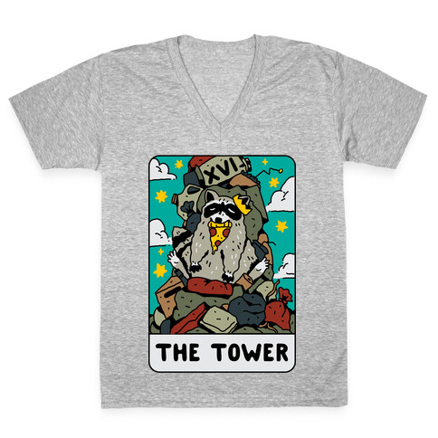 The Garbage Tower Tarot V-Neck Tee Shirt