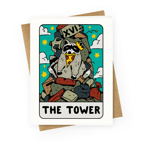 The Garbage Tower Tarot Greeting Card