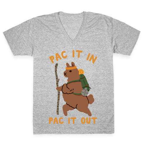 Pac It In Pac It Out Backpacking Alpaca V-Neck Tee Shirt