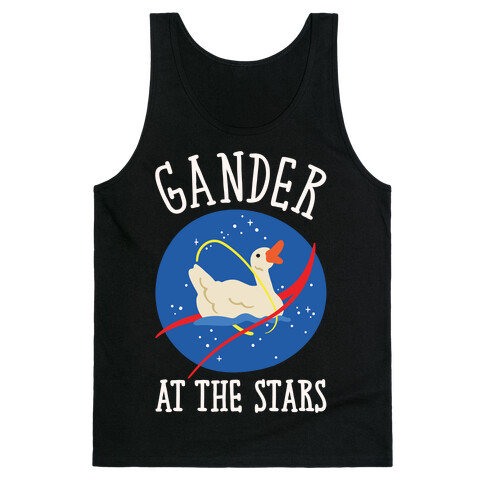 Gander At The Stars White Print Tank Top