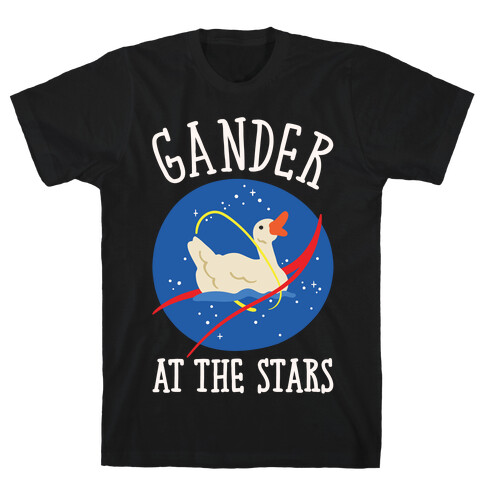 Gander At The Stars White Print T-Shirt