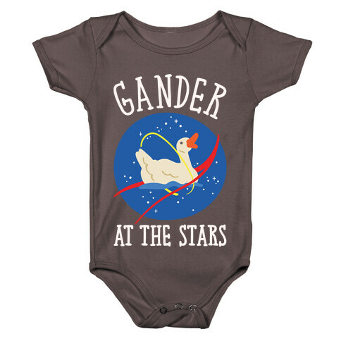 Gander At The Stars White Print Baby One-Piece