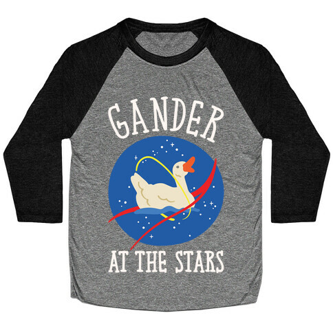 Gander At The Stars White Print Baseball Tee