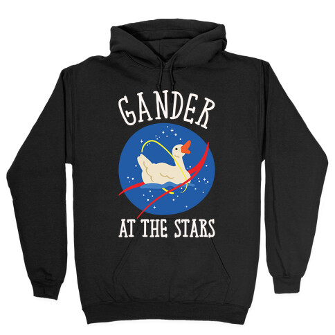 Gander At The Stars White Print Hooded Sweatshirt