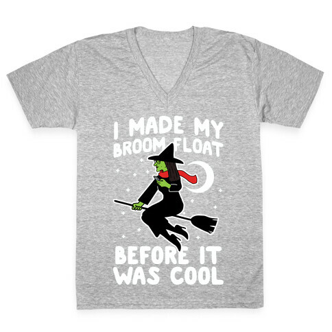 Broom Challenge Hipster Witch V-Neck Tee Shirt