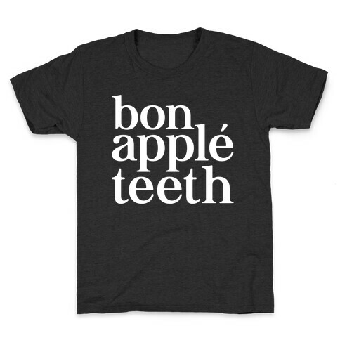 Bone Apple Teeth Parody White Print Kids T-Shirt