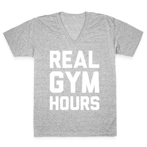 Real Gym Hours V-Neck Tee Shirt