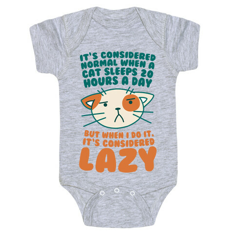 It's Considered Normal When A Cat Sleeps 20 Hours, But... Baby One-Piece