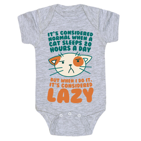 It's Considered Normal When A Cat Sleeps 20 Hours, But... Baby One-Piece