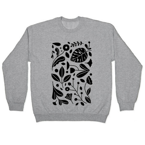 Black and White Plant Pattern Pullover