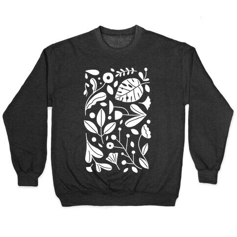 Black and White Plant Pattern Pullover