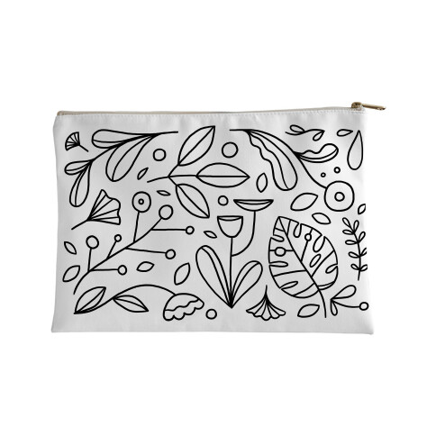 Black and White Plant Pattern Accessory Bag