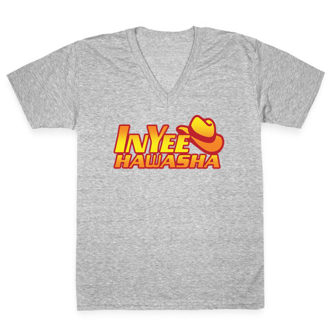 InYeeHawsha Parody White Print V-Neck Tee Shirt